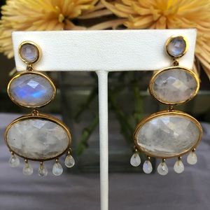 Moonstone drop earrings